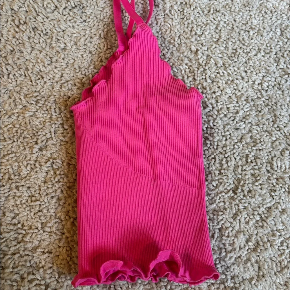 Pink Ribbed Women's Top - Picture 3 of 3